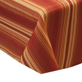 Cabana Stripe Indoor-Outdoor 60-Inch by 104-Inch Spillproof Printed Fabric Tablecloth, Fire RedCabana Stripe Indoor-Outdoor Spillproof Printed Fabric Tablecloth, Lime