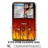 iPod Classic Skin - Fire Flames on Black WraptorSkinz TM Kit by TuneTattooz TM