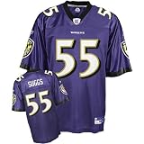 Terrell Suggs #55 Purple Baltimore Ravens Reebok NFL Premier All Stitched Replica Jersey - X-LARGE