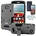 One Touch Fierce 2 Case, CellJoy [Combat Armor] {Wolf Gray} Alcatel One Touch Fierce 2 2014 Release Model Case (WILL NOT FIT Alcatel Fierce 1st Gen) Hybrid Ultra Fit Dual Protection [Heavy Duty] Kickstand **Shock-proof** [Rugged Grip Skin] - Robot Case Cover