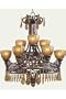 Two-Tier Hand-Painted Chandelier I 41"hx31.5"w Espresso