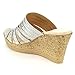 Nature Breeze Warrant-01 Women's Rhinestone Glitter Slingback Wedge Sandals