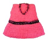 Bangkokitems Baby Girls Hand Knit V-Neck Sleeveless Sweater, Pink, Large