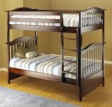 Orbelle Twin Over Twin Bunk Bed, Cherry