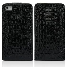 iPhone 4S Case Black Crocodile Skin iPhone 4 Case Magnetic Flip Leather Case Pouch for iPhone 4G - Free Shipping