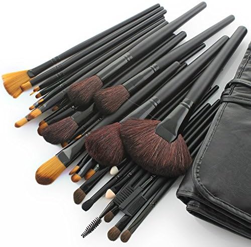 Fashion Century Lady - 32pcs 32 Pcs Cosmetic Facial Make up Brush Kit Wool Goat Hair Makeup Brushes Tools Set Goat Hair Wool with Black Synthetic Leather Case