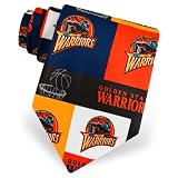 Men's Light Golden State Warriors Block and Play Polyester Tie by NBA in Black