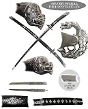 Sporting Goods : 42 inch Silver Spiral Dragon Katana +EXTRAS
