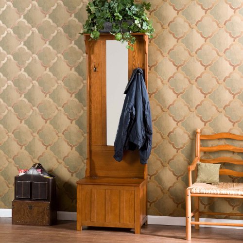 Mission Oak Storage Entry Bench - Southern Enterprises SEI - HE4085