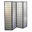 ORE International 4-Panel Shoji Screen Room Divider, Black