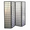 Ore International 4-Panel Room Divider, Black