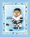 Sports Bear Hockey Star - Children's Wall Art and Nursery Wall Decor, 4x5