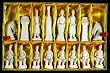 Handmade White & Painted Chinese Qin Dynasty Bone Chess Set