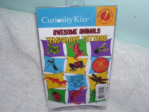 Childrens Toyshop  Toys : Curiosity Kits Awesome Animals Temporary Tattoos