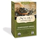 Numi Organic Tea Gunpowder Green, Full Leaf Green Tea, 18-Count Tea Bags (Pack of 3)