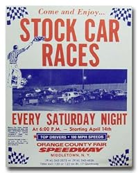 1974 Orange County Fair Speedway Stock Car Program Poster Print