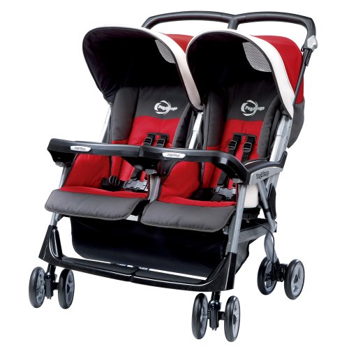 Peg-Perego Aria Twin 60/40 Stroller, Corallo