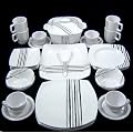 32 pce Superior Quality Black & Grey Melamine Dinner Set