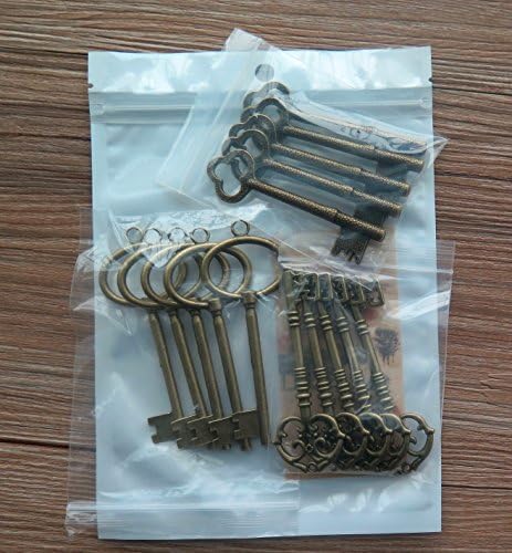 Joy Deco 15pcs Mixed Punk Vintage Skeleton Keys, 3 Styles, Each 5pcs, Antique Bronze, Extra Large (L02B)