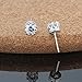 Acxico Crown Shape with Diamond Inlaid Stud Earrings