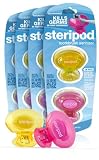 Steripod Clip-on Toothbrush Sanitizer (8 Steripods) 4 x 2 Pack (Pink/Yellow)