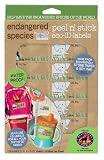 Endangered Species by Sud Smart Peel N' Stick Eco-ID Labels, Brown