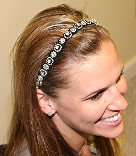 MELODY -Regalia Beaded Rhinestone Stretch No Slip Headband (Hair Jewelry)