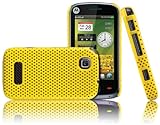 Motorola EX128 EX128G EX124 EX124G Mesh Hard Cover Skin Case Protector (Yel ....