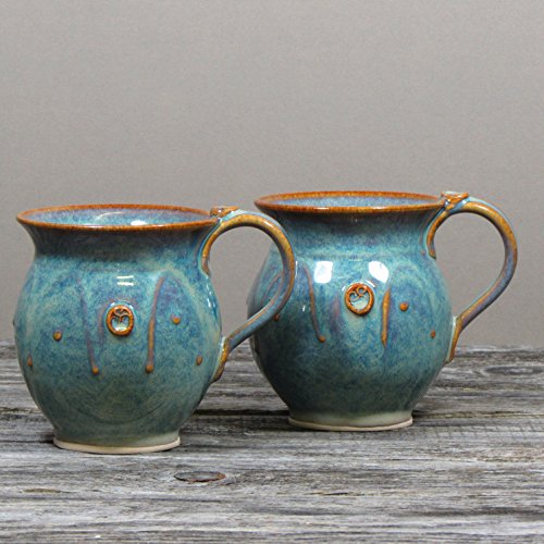 Handmade Irish Coffee & Tea Mugs. Set of Two HandThrown Cups 300ml