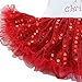 TIAOBU Baby Girls Sequins Santa Tutu Romper Headband Outfits My First Christmas White, Red 9 Months
