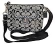 Coach Signature Swingpack Crossbody Messenger Bag Purse Tote 45026 Black White