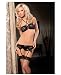 Seven Til Midnight Costumes Tie-Lace Bra with Garter Belt & Thong Black One Size