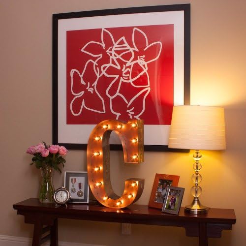 Vintage Marquee Letter C with Lights 24 Inches Tall