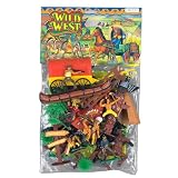 COWBOYS and INDIANS - GIANT 42 Pc. Play Set - Teepees - Canoes, Chiefs, Indian Poles & More! **FACTORY SEALED**