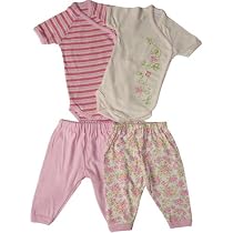 Side Snap BabyBody & Trouser - Organic Egyptian Cotton in Pinks