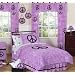 Purple Groovy Peace Sign Tie Dye Children's Bedding 4pc Twin Set