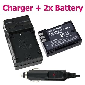 eForCity 2 x BLM-1 Battery+Charger for Olympus E-510 E-500 E-330
