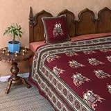IMAGE OF Maharaja ~ Beautiful Burgundy Royal Elephant Indian Twin Duvet