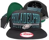 Philadelphia Eagles Solid Black Two Bar Block Plastic Snapback Adjustable Plastic Snap Back Hat / Cap