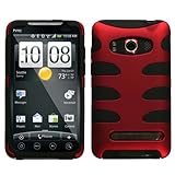 MyBat HTC EVO 4G Fishbone Phone Protector Cover - Titanium Red/Black