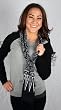 Batik Scarf - Small White Waves on Black