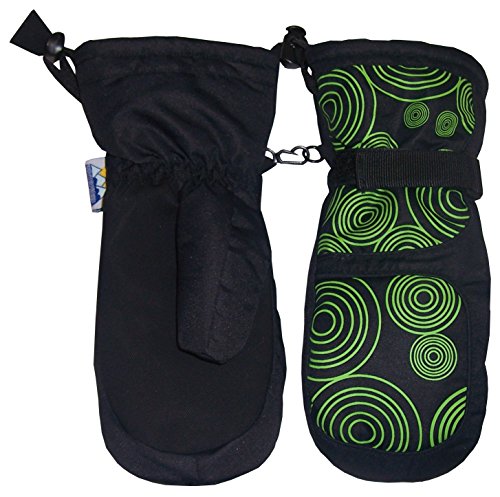 N'Ice Caps Girls Thinsulate and Waterproof Circle Scroll Print Snow Mittens