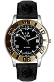Aigle - A32A433 -Montre Homme - Acier Chrom� Bronze - Quartz Analogique - Dateur - Cadran Noir - Bracelet Cuir Noir
