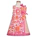Bonnie Jean Fuchsia Orange Mod Print Bow Summer Dress