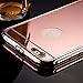 ROYBENS For iPhone 6 Plus Case, Luxury Metal Air Aluminum Bumper Detachable + Mirror Hard Back Case 2 in 1 Cover Ultra-Thin Frame For Apple iPhone 6 Plus(5.5) - Retail Packaging(RoseGold)