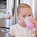 Puj Phillup Hangable, Rinse-and-Play Reusable Plastic Cups, Fun Kids Cups with 2 Grippy Hooks (4 pack, multi)