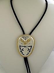 German Silver & Abalone Eagle Bolo Tie