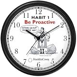 Habit 1 - Proactive Man (English Text) - Wall Clock from THE 7 HABITS - CLOCK COLLECTION by WatchBuddy Timepieces (White Frame)
