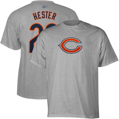Reebok Chicago Bears #23 Devin Hester Ash Net Number T-shirt (Small)