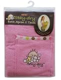 Stay-Dry Bath Apron and Towel, Pink